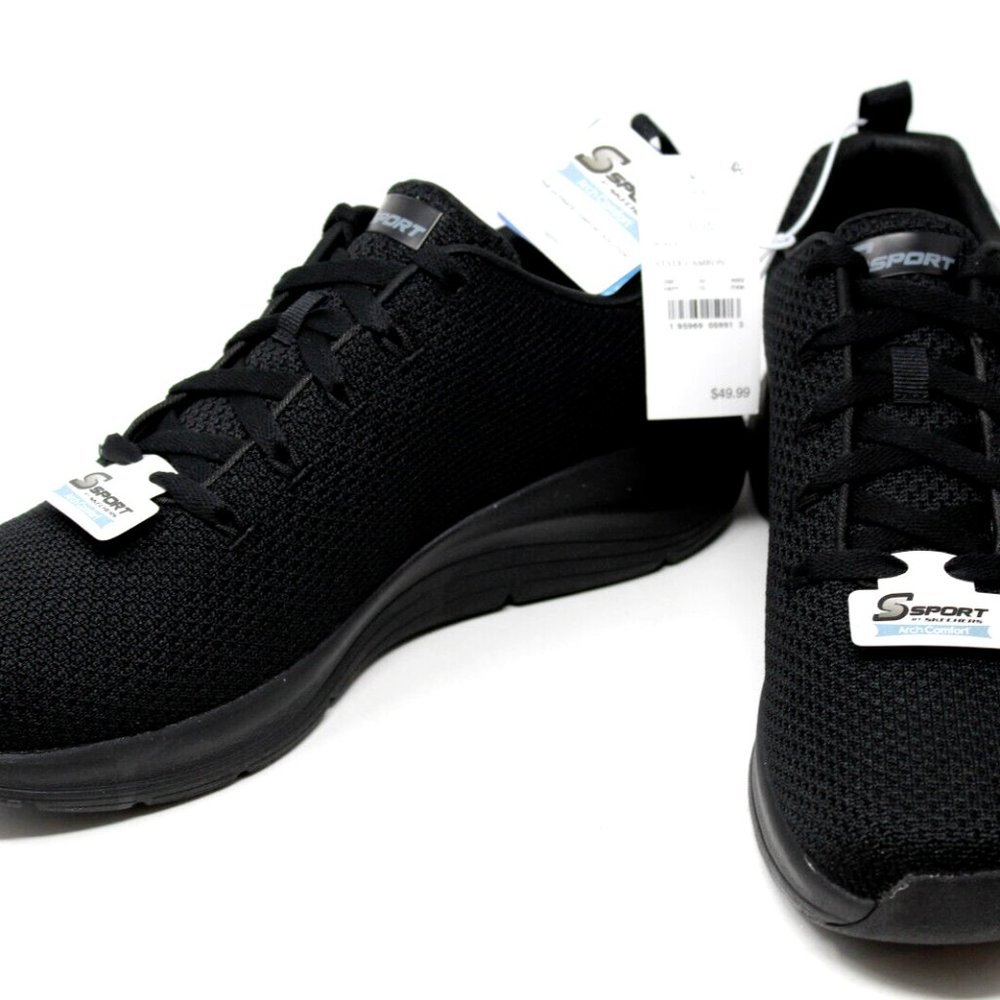 New S SPORT by SKECHERS Men's CAMRON Arch Support Black Sneakers Shoes Size 11.5 - Picture 12 of 12